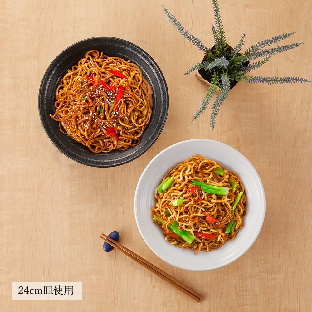 Amazon.co.jp: 【公式】YAMATSU STANDARD 鳴門 24cm麺鉢・3枚セット 黒